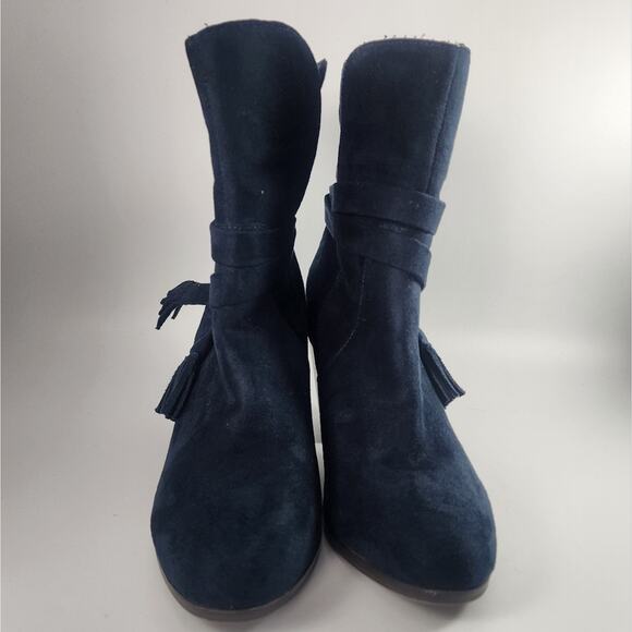 Parker & Sky Blue Suede Ankle Boots Women's Size 8 - Picture 2 of 10